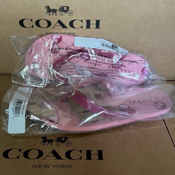 NWT COACH Zayn Flip Flop w Cherry Print SIZE 6 Limited Edition AUTHENTIC - Picture 2 of 11